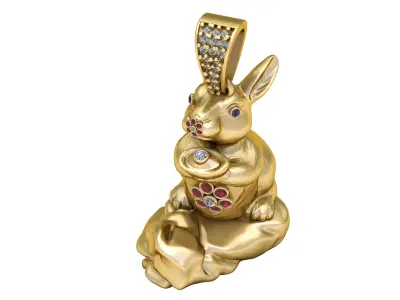 BUNNY RABBIT ANIMAL PENDANT 3D PRINTABLE MODEL  3D print model
