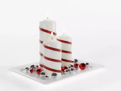 Decorative Christmas Candles 3D model