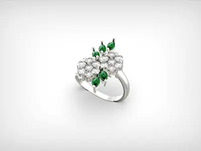 flower ring invisible setting 3D print model