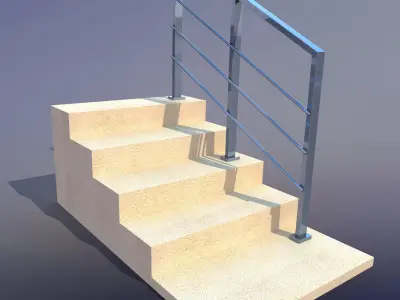 Fence in stainless steel 3D model