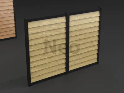 Low-Poly Wooden Fence 3D Model - Modern Wooden Fence 3 Low-poly 3D model