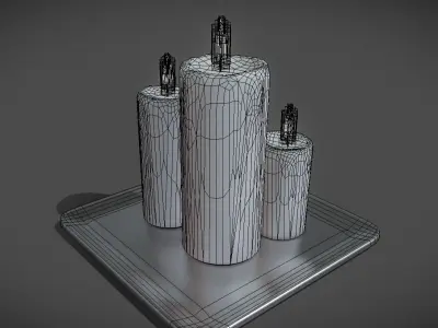 Animated Candles  Low-poly 3D model