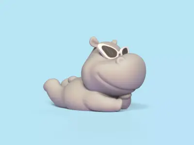 Hippo Glasses 3D print model