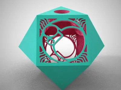 Cuboctahedron paper sculpture 3D print model