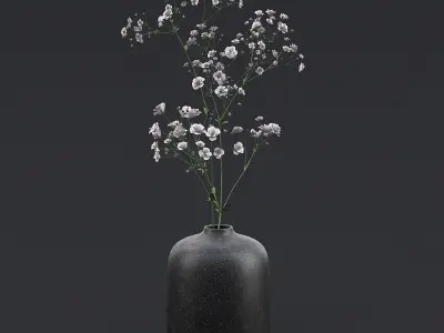 White Wild Flowers II 3D model