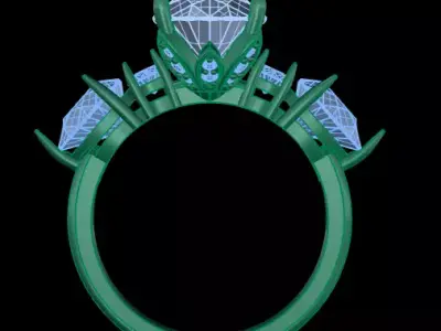 wedding rings engagement rings 3D print model