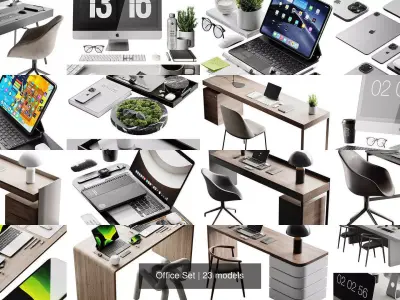 Office Set 3D Model Collection