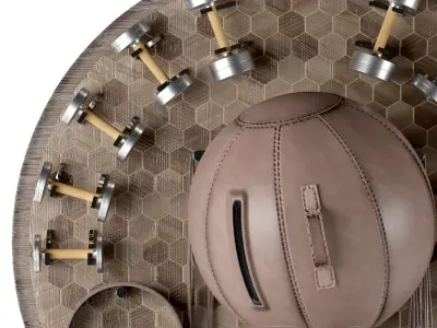 Home Gym Yoga Decoration Set 044 3D model