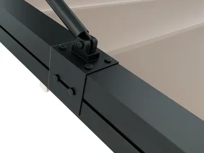 Motorized Pergola 3a weathered black steel 3D model