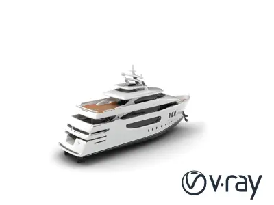 Expedition-Class Superyacht Polar-Resistant Model Pack Low-poly 3D model