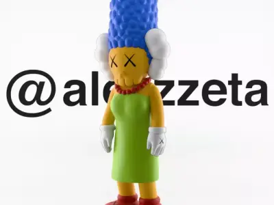 Kaws Marge Simpson Textured Low-poly 3D model