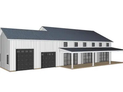 Barndominium House 033 -Archimple LLC Low-poly 3D model