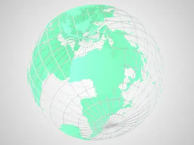 Globe News Skeleton Light Green 3D model