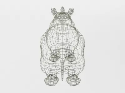 Rhino rhinoceros Low-poly 3D model