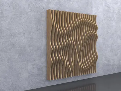 Parametric Wavy Wooden Panels 12 3D model