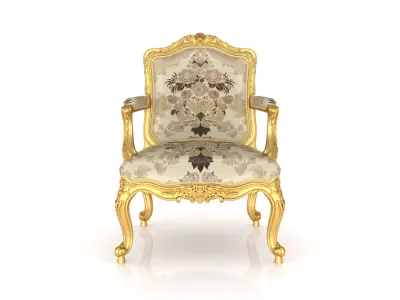 Beige classic armchair by Modenese 3D model