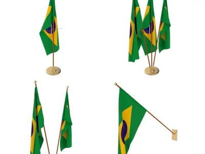 Brazil Flag Pack 3D model