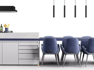  Modern Ellitia Kitchen Island 3D model