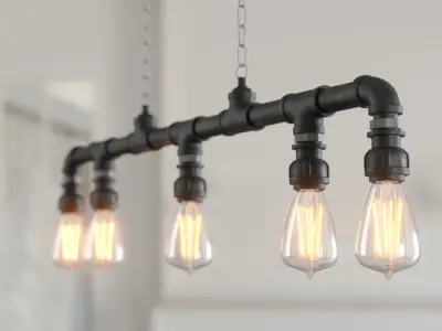 Ceiling Tube Bulb Lamp 3D model