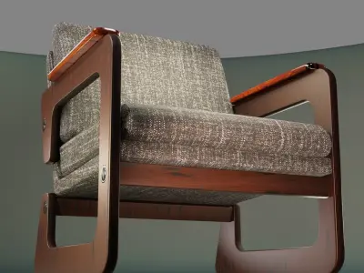 Armchair PBR low-poly Free low-poly 3D model