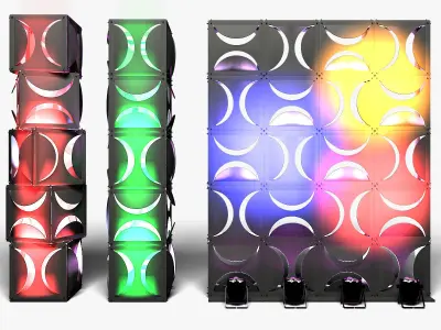 Stage Decor 18 ModularColumn Wall 3D Model Collection