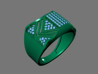 Gents Rings Diamond Men Ring STL 3DM 3D ready print model 3D print model