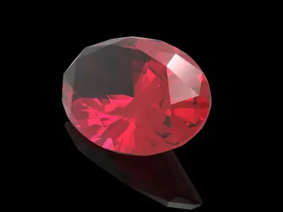 Oval Cut Gem 3D print model