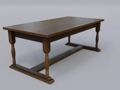 Table wooden Low-poly 3D model