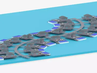 Overwater Resort Hut 3D model