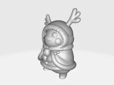 Reindeer Pikachu Christmas 3D Print Festive Pikachu Figurine 3D print model