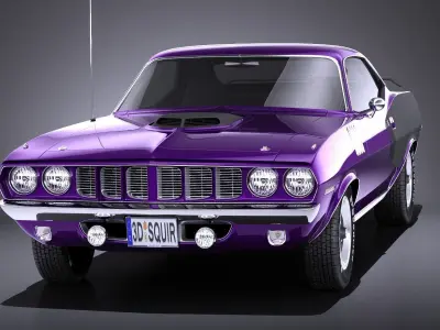 Plymouth Hemi Cuda - Barracuda 1971 VRAY 3D model