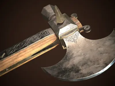 Battle Axe 01 Low-poly 3D model
