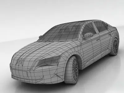 Skoda Superb 3 liftback Low-poly 3D model