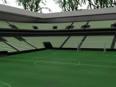 Football Stadium Low-poly 3D model 16