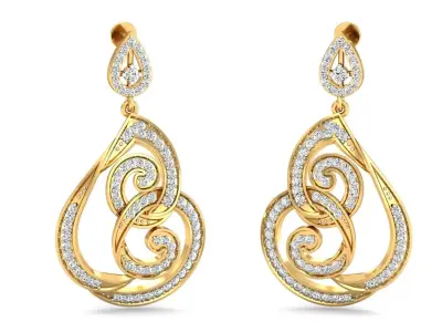 Women Earrings 3dm STL OBJ FBX Render Details 3D print model shop