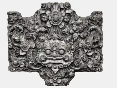  Balinese Concrete Barelief 3 Bas-Relief 3D model
