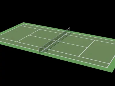 Tennis Courts Pack Low-poly 3D model