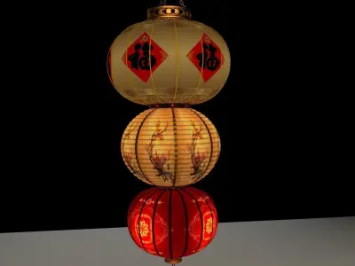 Chinese red lantern  3D model 37