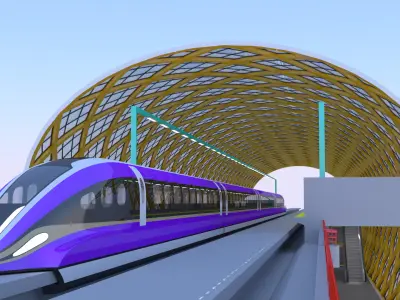 Elevated maglev station 3D model