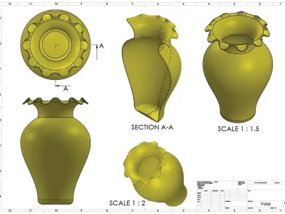 Decoration Vase 3D print model buy