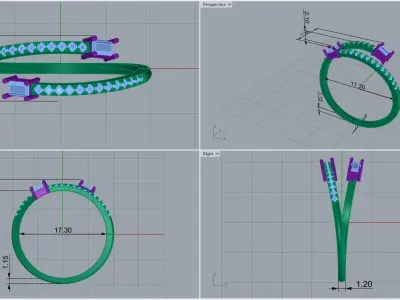  ring code 348 3D print model