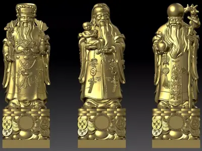 Fu Lu Shou 2 3D print model