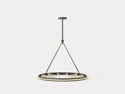 Chambers Chandelier - Black with Gold finish Low-poly 3D model