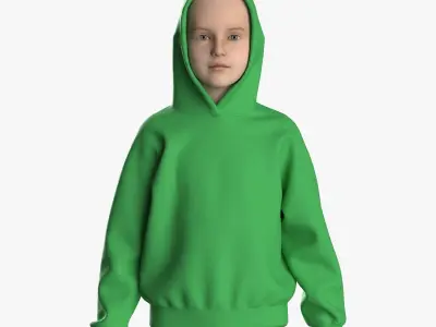 Kids male hoodie 3D model