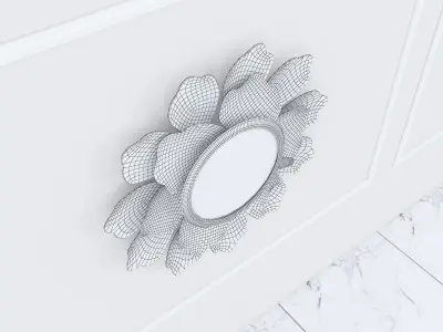 Decorative Metal Mirror plants with gold  m8 3D model
