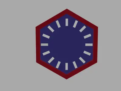 Clocks military badge Free low-poly 3D model