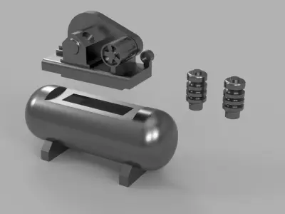 Air Compressor - Garage scale 1-43 Diorama Garage 3D print model 3D print model
