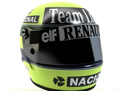 Ayrton Senna Helmet 1986 Low-poly 3D model