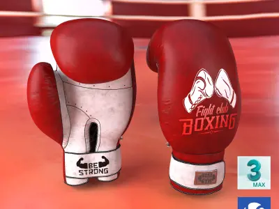Boxing Gloves Collection 3 in 1 Low-poly 3D model