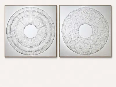Plaster two square photo frames 60 Low-poly 3D model